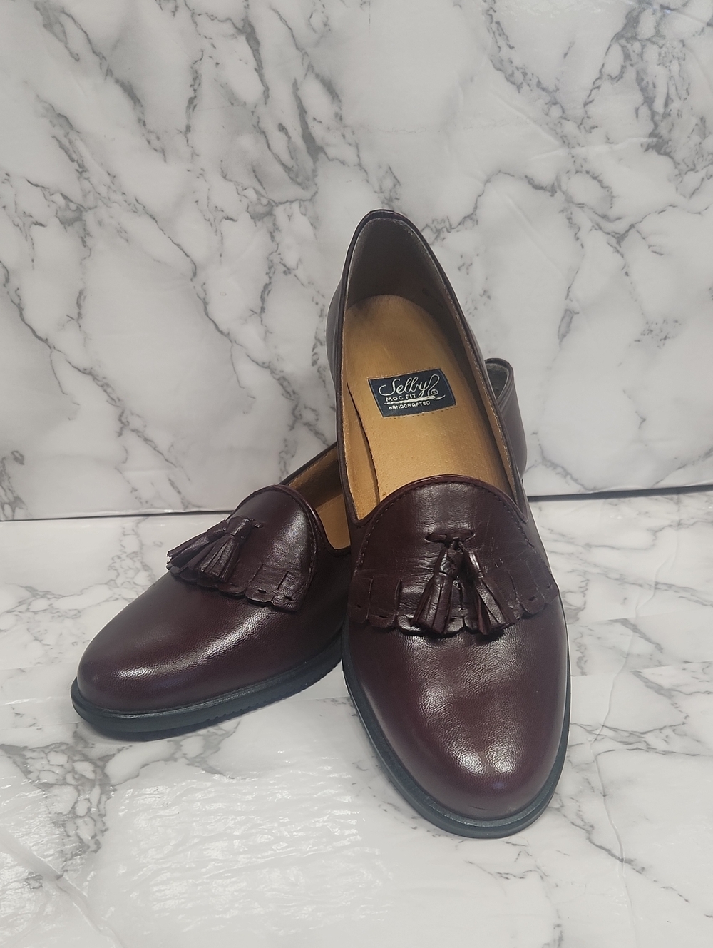 Selby Burgundy Tassel Loafers for Women